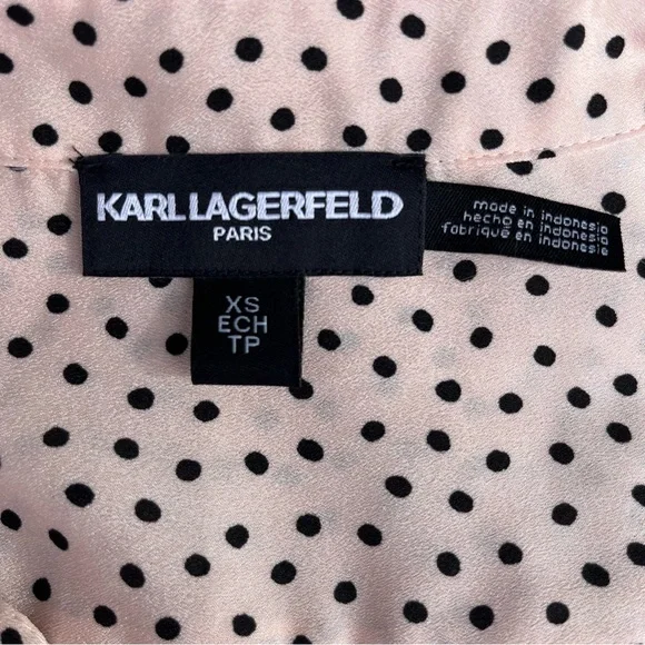 Karl Lagerfeld Paris polka dot ruffle top! - Picture 5 of 5